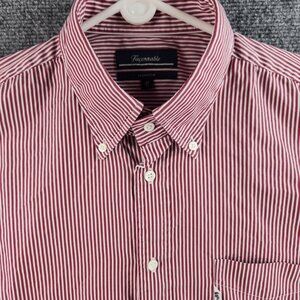 Faconnable Club Striped Red Size 5 Button Up Long Sleeve Shirt Cotton Men